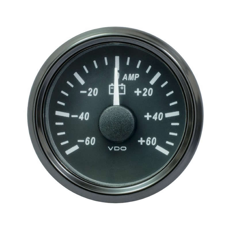 VDO SingleViu 0247 Ammeter 60A Black 52mm gauge